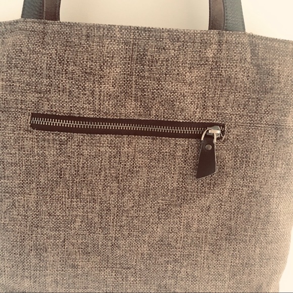 Wool Tote bag with leather handles - Picture 6 of 9